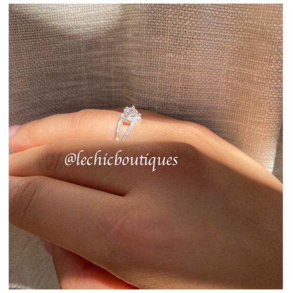 New Womens love heart silver Plated ring - Picture 7 of 9